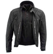 Milwaukee Leather Men's Flight 1300D Nylon Motorcycle Jacket with CE Armor and Removable Hoodie - MPM17017