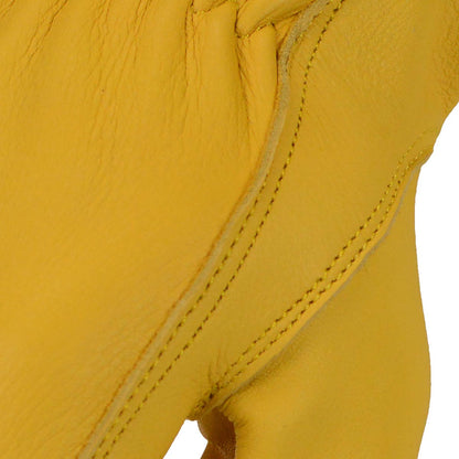 Xelement XG37550 Men's Yellow Unlined Full Grain Deerskin Gloves