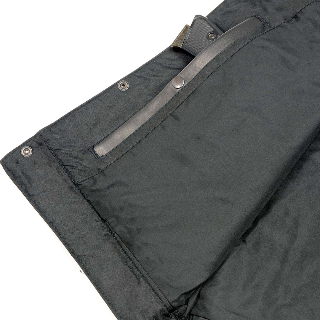 Club Vest CVM3710 Men’s Leather Black Open Neck Vest with Snap and Zip Front Closure