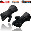 Milwaukee Leather G039 Men's Black Gauntlet Motorcycle Deerskin Long Cuff Thermal Lined Gloves