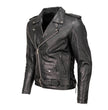 Milwaukee Leather LKM1701 Men's Classic Side Laced Black Motorcycle Premium Leather Jacket with CE Armor Protection