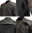 Milwaukee Leather Men's Matte Black Street CE Armored Motorcycle Vented Jacket - Reflective - LKM17012