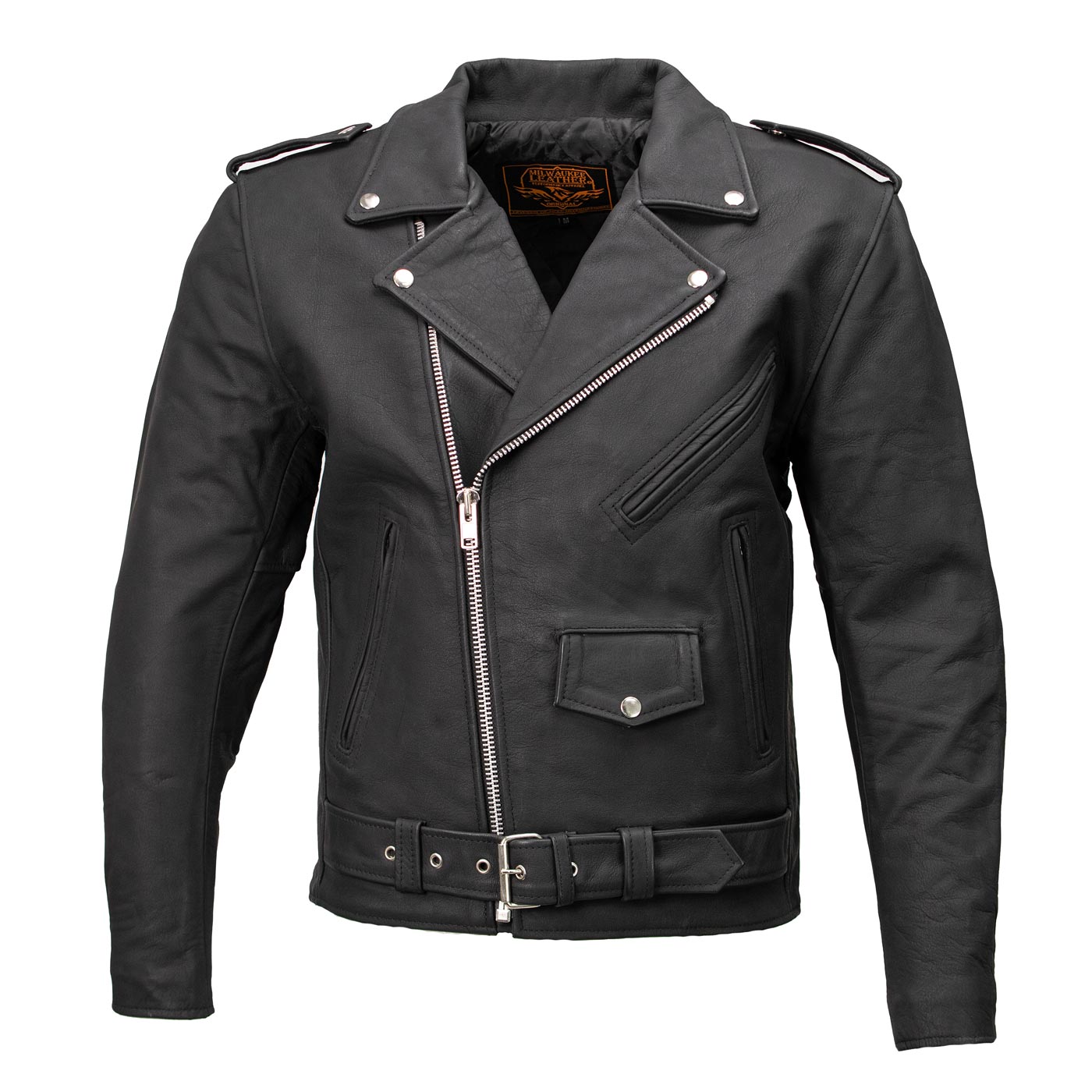 Milwaukee Leather LKM1702 Men's Vintage Flat Black Motorcycle