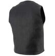 Milwaukee Leather LKM3700 Men's Classic Black Leather Motorcycle Rider Vest w/ Buffalo Nickel Snaps Closure