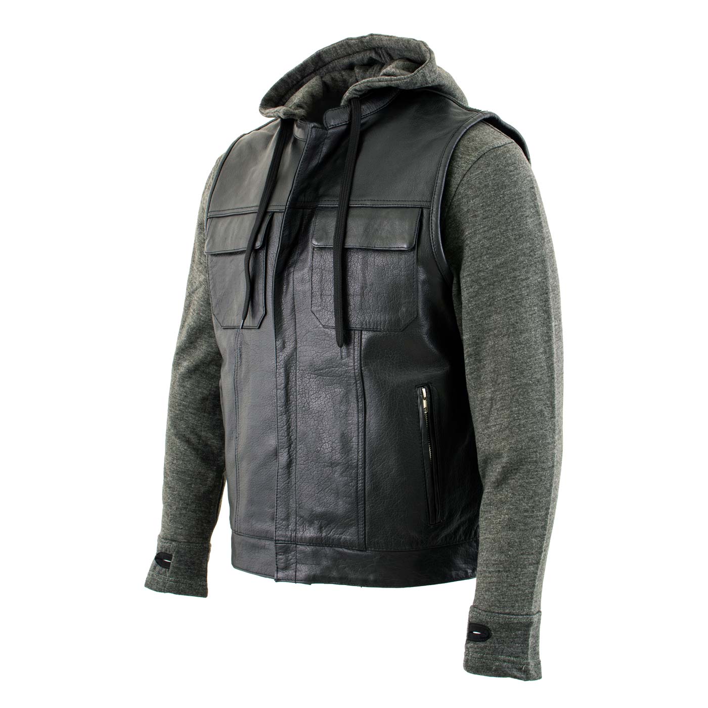Milwaukee Leather LKM3785 Men's 2 in 1 Classic Black Premium