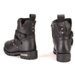 Milwaukee Leather Women's Premium Black Leather Double Strap Motorcycle Riding Boots MBL9307
