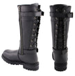 Milwaukee Leather MBL9385 Women's Black Leather 15-Inch Calf Laced Motorcycle Riding Boots with Side Zipper