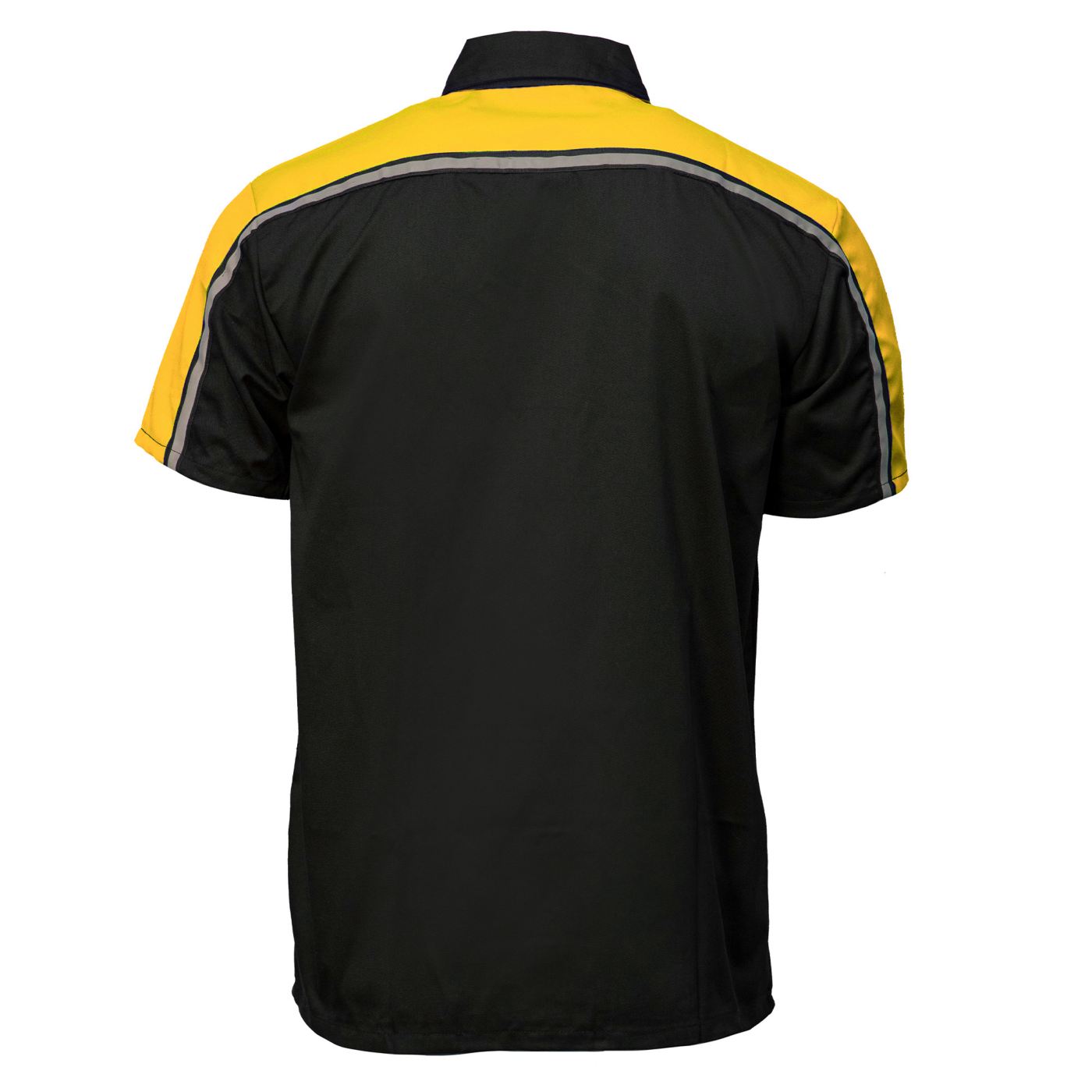 Milwaukee Motorcycle Clothing Co. Men’s Blk/Yellow Mechanic Work Shirt – w / Reflective Strip, Rider‑Built MDM11600