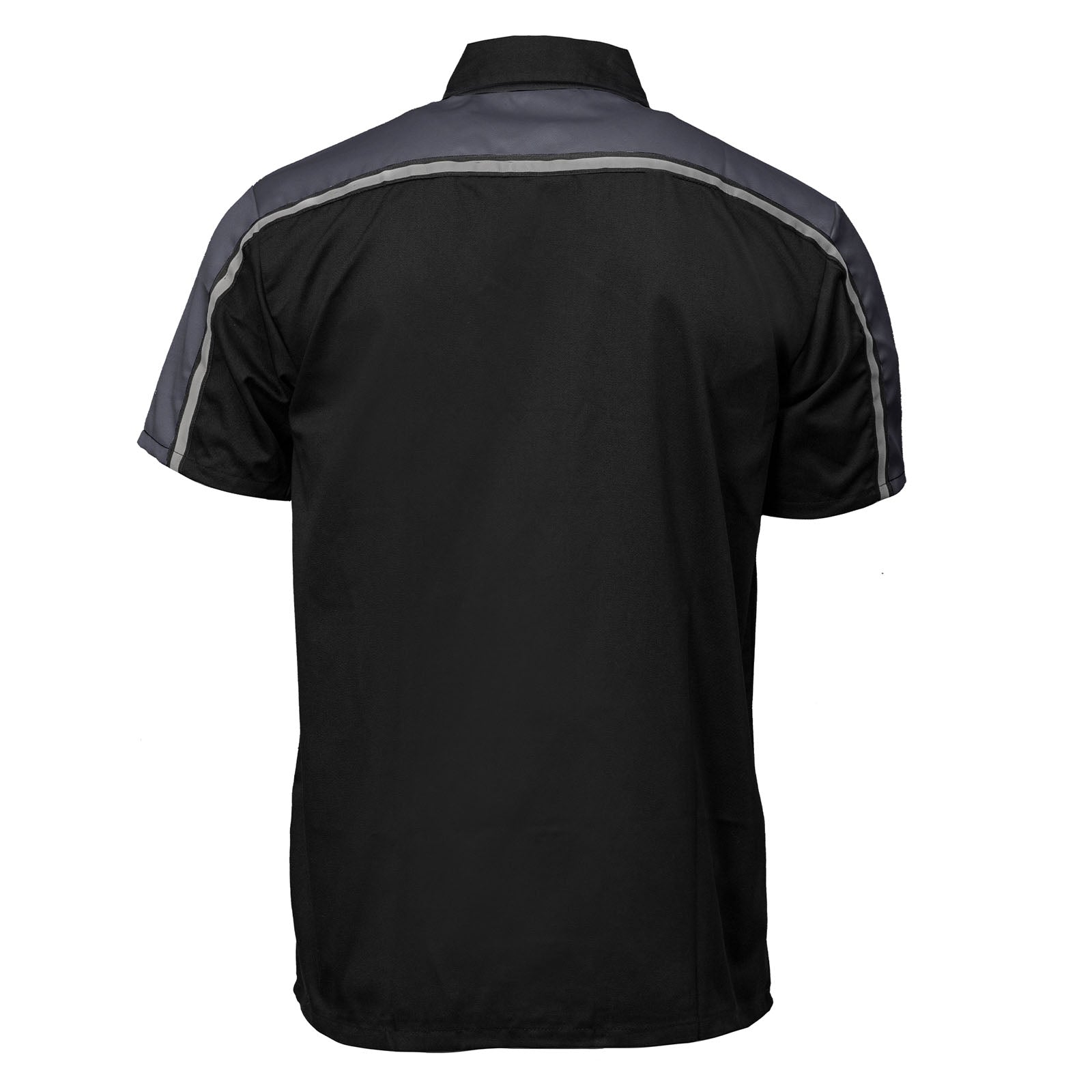 Milwaukee Motorcycle Clothing Co. Men’s Blk/Grey Mechanic Work Shirt – w / Reflective Strip, Rider‑Built MDM11601