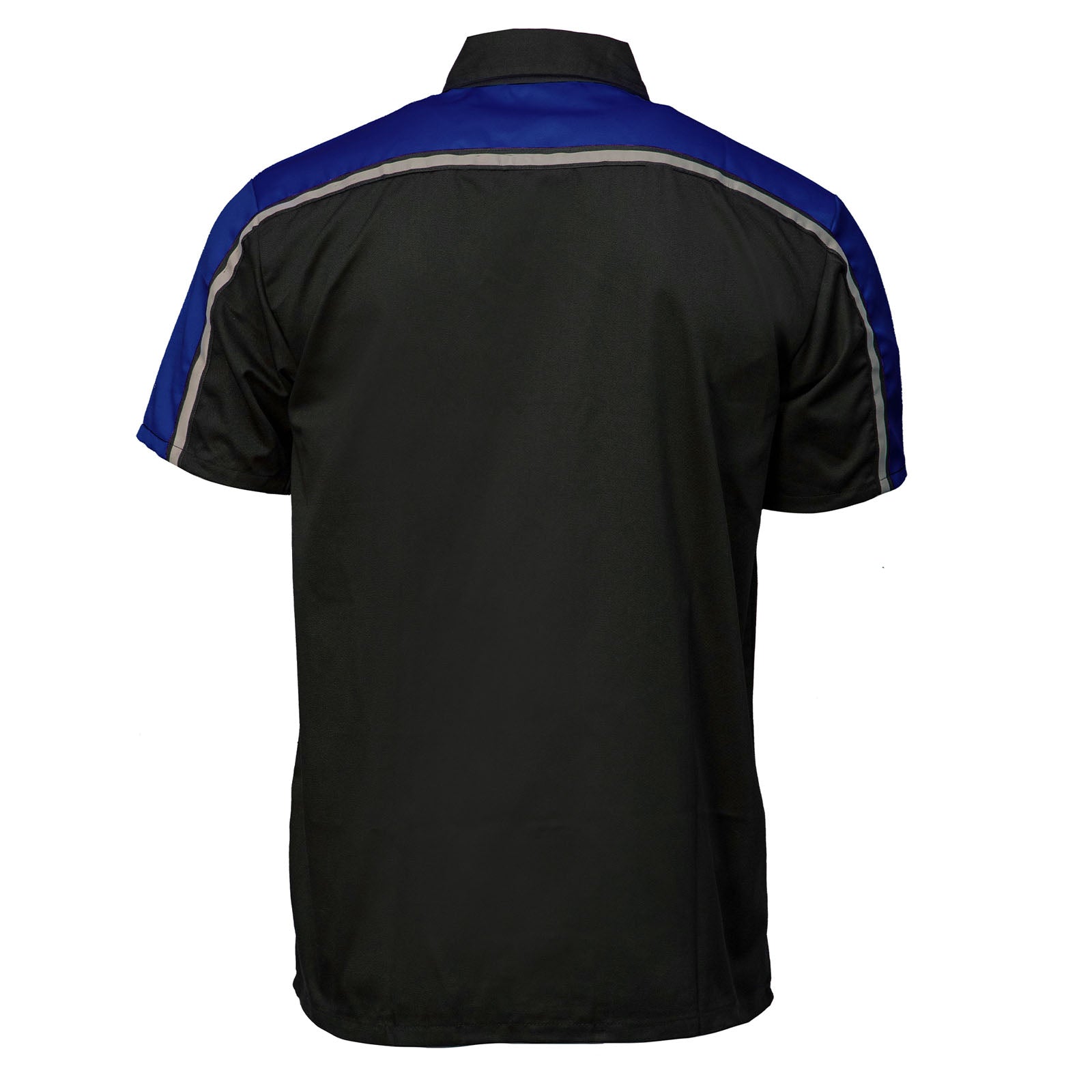 Milwaukee Motorcycle Clothing Co. Men’s Blk/Blu Mechanic Work Shirt – w / Reflective Strip, Rider‑Built MDM11602