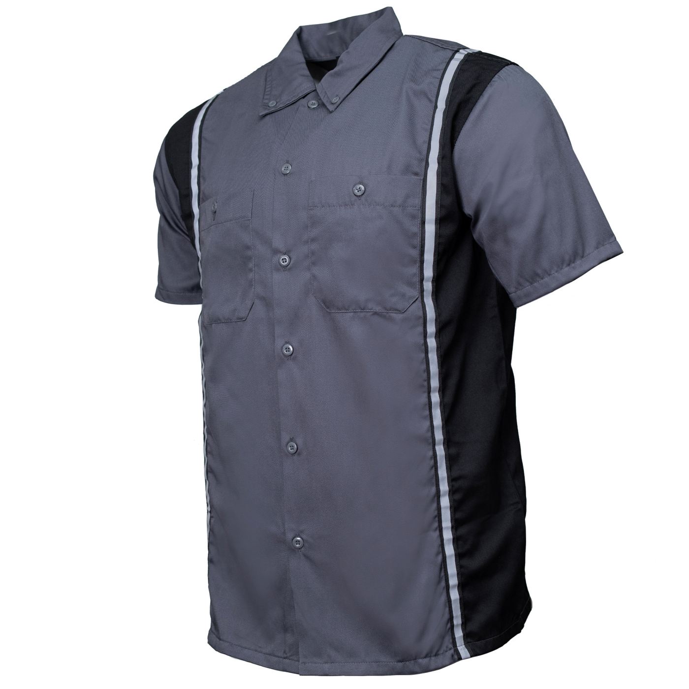 MMCC Men's Driftline Gray Poly-Blend Mechanic Shirt - MDM11612