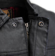 Milwaukee Leather MDM3030 Men’s Black Waxy Coated Denim Club Style Motorcycle Rider Vest w/ Shirt Collar