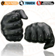Milwaukee Leather MG7501 Men's Black Leather i-Touch Screen Compatible Gel Palm Motorcycle Gloves W/ Protective Knuckle
