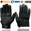 Milwaukee Leather MG7503 Men's Black Leather  i-Touch Screen Compatible Mesh Racing Motorcycle Hand Gloves W/ Reflector