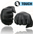 Milwaukee Leather MG7525 Men's Black Leather i-Touch Screen Compatible Gel Palm Motorcycle Hand Gloves W/ Flex Knuckle