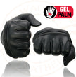 Milwaukee Leather MG7535 Men's Black Leather with Gel Palm Motorcycle Hand Gloves w/ Flex Knuckles