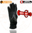 Milwaukee Leather MG7540 Men's Black Leather Protective Knuckle Racer Motorcycle Gloves W/ Elasticized Reflective Fingers