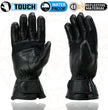 Milwaukee Leather MG7551 Men's Black Cowhide Leather Gauntlet Motorcycle Hand Gloves W/ i-Touch Screen and Waterproof