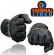 Milwaukee Leather MG7715 Women's Black Leather Thermal Lined Motorcycle Gloves w/ Cinch Wrist Closure