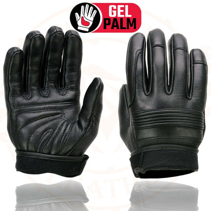 Milwaukee Leather MG7735 Women's Black Leather Gel Palm Motorcycle Hand Gloves W/ Flex Knuckles