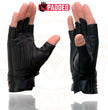 Milwaukee Leather MG7761 Women's Black Leather Gel Palm Fingerless Motorcycle Hand Gloves W/ Stylish ‘Wrist Detailing’