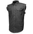 MMCC Men's Rustline Sleeveless Cut-Off Work Shirt - 100% Cotton, Dual Chest Pockets, Button Front - MMC16016