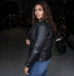 Milwaukee Motorcycle Clothing Co. Women's Foxy Scooter Style Black Premium Leather Jacket w/ Mandarin Collar MMC20000