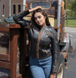 Milwaukee Motorcycle Clothing Co. Women’s Rebel Scooter Style Vinage Brown Leather Jacket w/ Mandarin Collar MMC20003