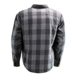 Milwaukee Leather Men’s Two-Tone CE Armored Flannel - Solid Front / Plaid Back - Reinforced w/ Aramid Fibers - MPM1670