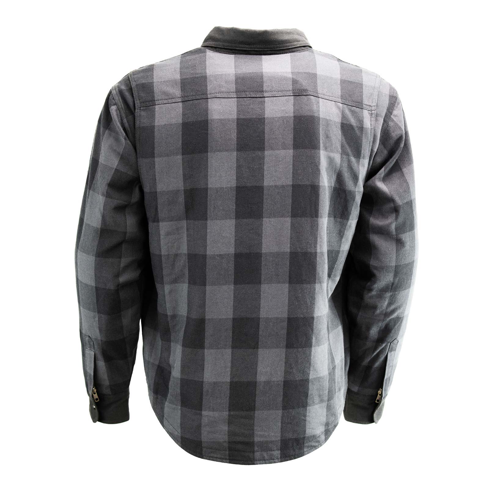 Milwaukee Leather Men’s Two-Tone CE Armored Flannel - Solid Front / Plaid Back - Reinforced w/ Aramid Fibers - MPM1670