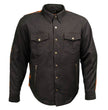 Milwaukee Leather Men’s Two-Tone CE Armored Flannel - Solid Front / Plaid Back - Reinforced w/ Aramid Fibers - MPM1672