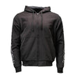 Milwaukee Leather Men's Bare Bones Black Reflective Skull CE Armored Riding Hoodie, Shoulder and Elbow Armor - MPM1797