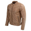 Milwaukee Leather SFM1835 Men's Saddle ‘Cafe Racer’ Leather Jacket with Snap Button Collar
