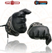 Milwaukee Leather Men's Gauntlet Motorcycle Hand Gloves-Black Leather Thermal Lined with Conchos on Cuff- SH238