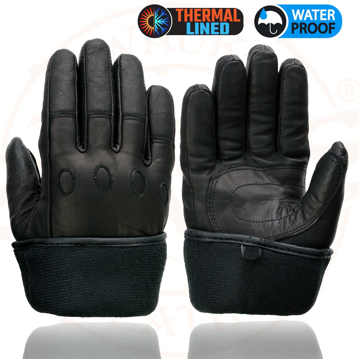 Milwaukee Leather Men's Black Gauntlet Motorcycle Gloves-Black