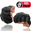 Milwaukee Leather SH355 Men's Motorcycle Black Leather Fingerless Gloves with Gel Palm