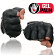 Milwaukee Leather SH357 Men's Black Leather Gel Padded Palm Fingerless Motorcycle Hand Gloves W/ ‘Welted Perforated Leather’