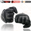 Milwaukee Leather SH607 Men's Black Leather Gauntlet Padded Back Racing Motorcycle Hand Gloves W/ Reflective Piping.