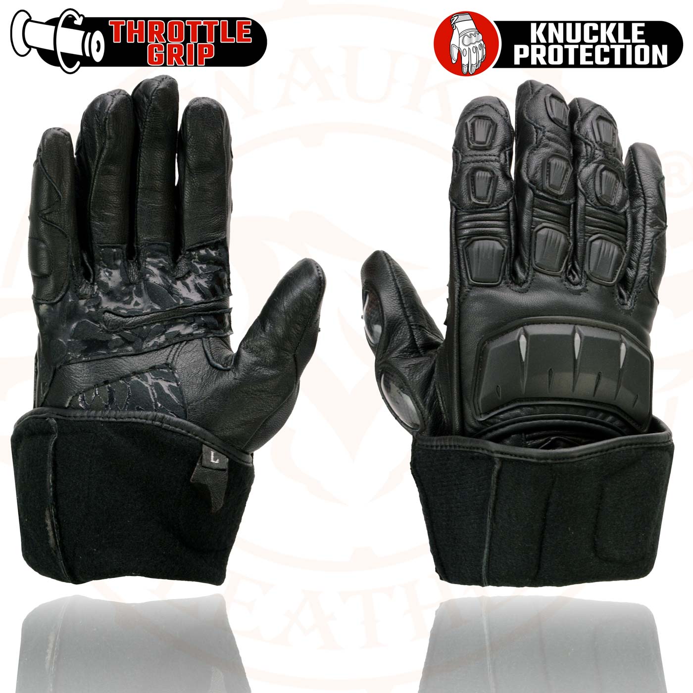 Milwaukee Leather SH717 Men's Black Leather Gauntlet Racing