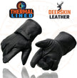 Milwaukee Leather SH864TH Men's Thermal Lined USA Deerskin Black Leather Gauntlet Motorcycle Winter Gloves
