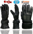 Milwaukee Leather SH870 Women's USA Deerskin Black Leather Gauntlet Winter Gloves w/ Gel Palm