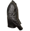 Milwaukee Leather SH1785 Men's Black Leather Scooter Style Motorcycle Jacket w/ Side Stretch and Reflective Piping