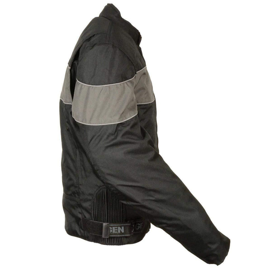 Nexgen Riding Jacket NexGen SH212101 Men's Black Textile Moto Jacket with Grey Reflective S ...