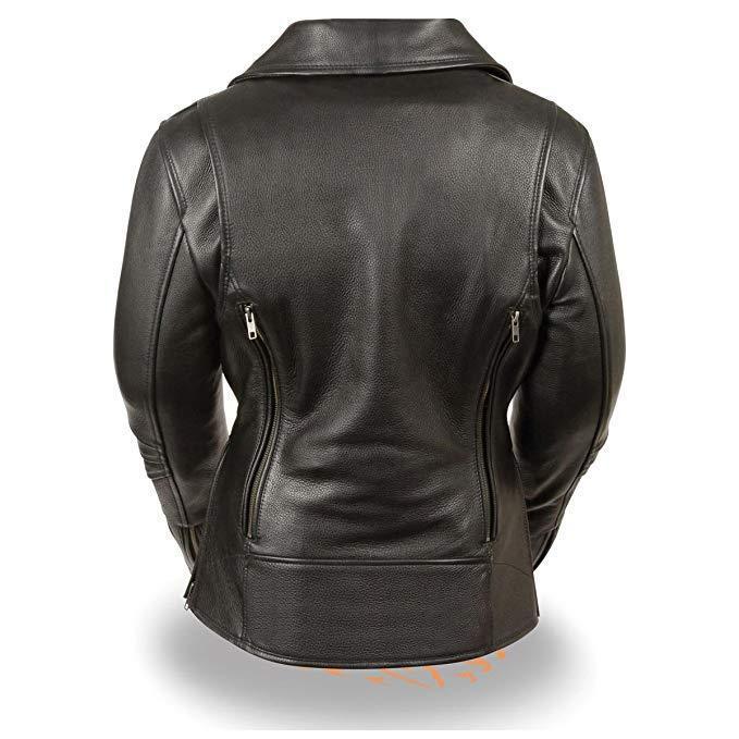 Milwaukee Leather MLL2580 Women's Long Length Belt-Less Vented Black Leather Jacket