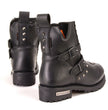 Milwaukee Leather Women's Premium Black Leather Double Strap Motorcycle Riding Boots MBL9307