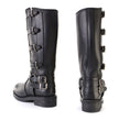 Milwaukee Leather MBL9346 Women's Tall Black Leather Harness Motorcycle Rider Boots w/ Adjustable Straps