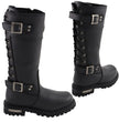 Milwaukee Leather MBL9385 Women's Black Leather 15-Inch Calf Laced Motorcycle Riding Boots with Side Zipper