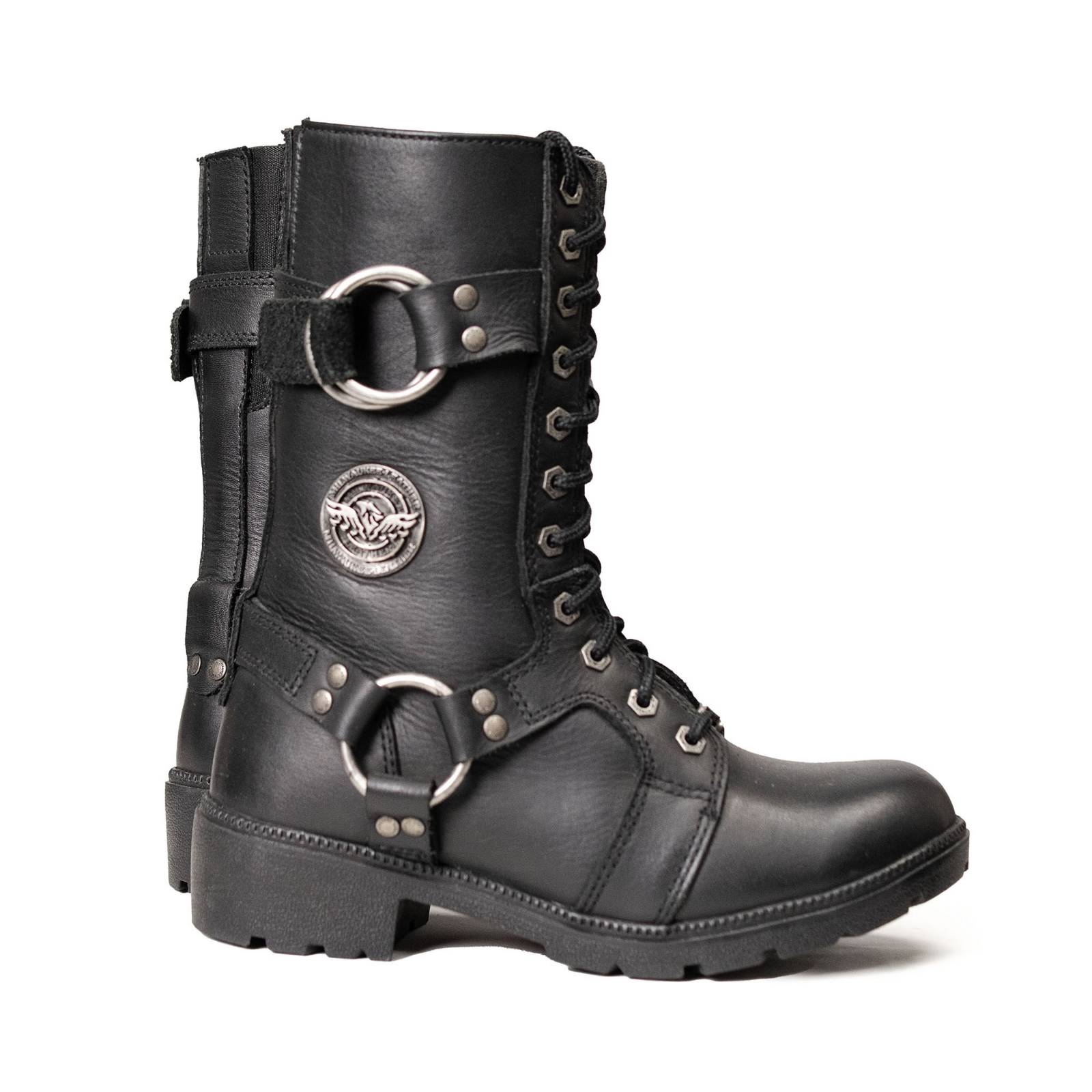 Milwaukee Leather Women’s Waterproof Leather Ring Strap Lace-To-Toe Riding Boots – Zipper Lock Design - MBL9391