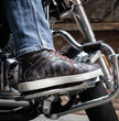 Milwaukee Leather MBM9103 Men's Vintage Leather Brown w/ Red Laces High-Top Reinforced Street Riding Casual Shoes