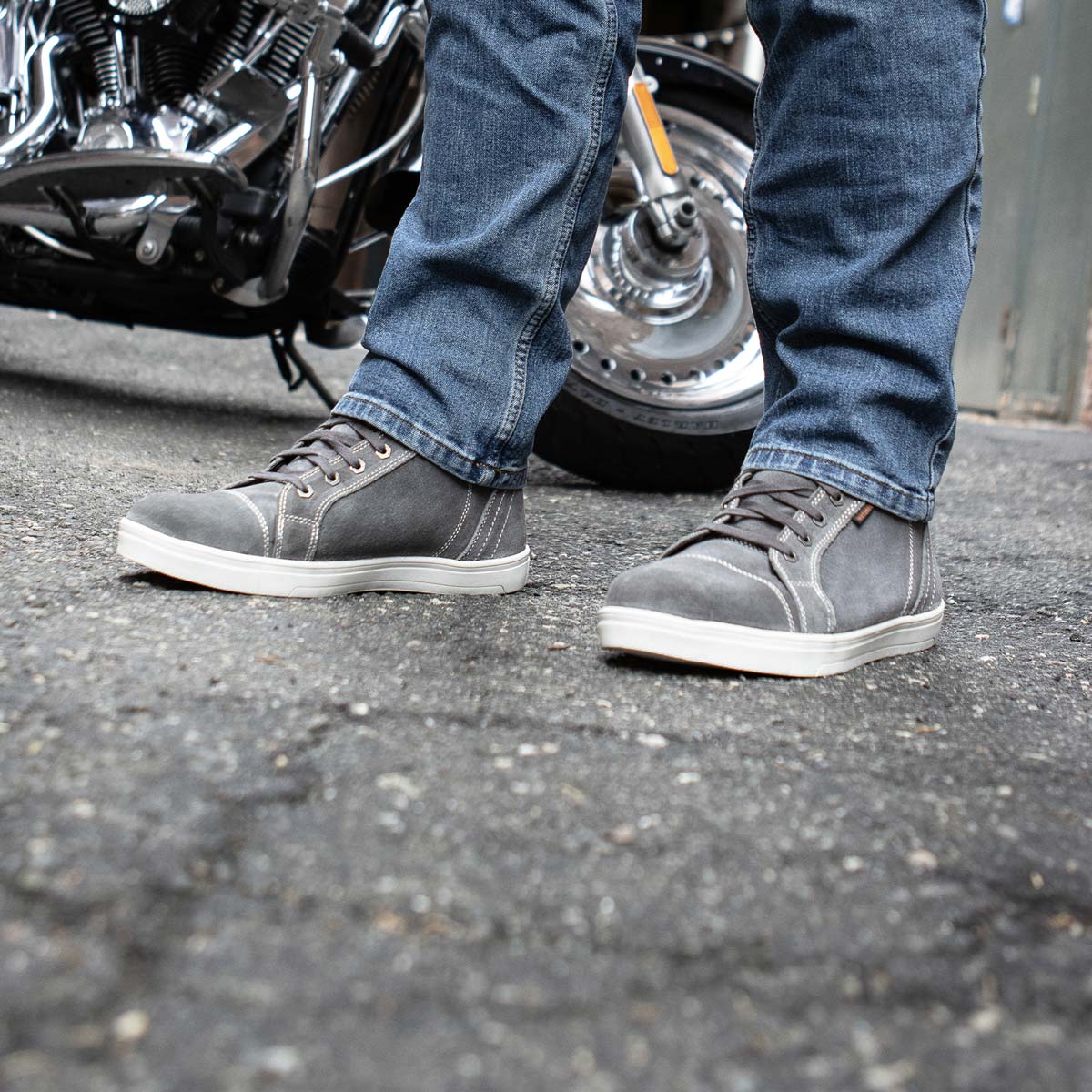 Milwaukee Leather MBM9109 Men's Grey Suede Leather Reinforced